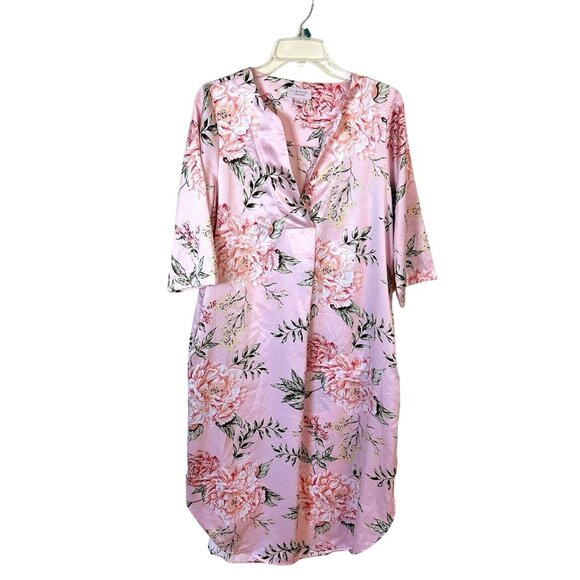 CABERNET BY SLEEP SENSE Womens Kaftan Pink FLORAL ROBE SIZE Small MuMu Lounge - Picture 1 of 11